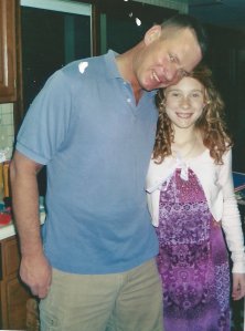 Nick with his daughter, Suzy,  after he returned from Iraq, 2003